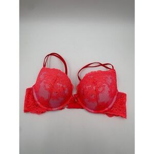Victoria's Secret Very Sexy Plunge Push Up Bra 38B Pink Rhinestone